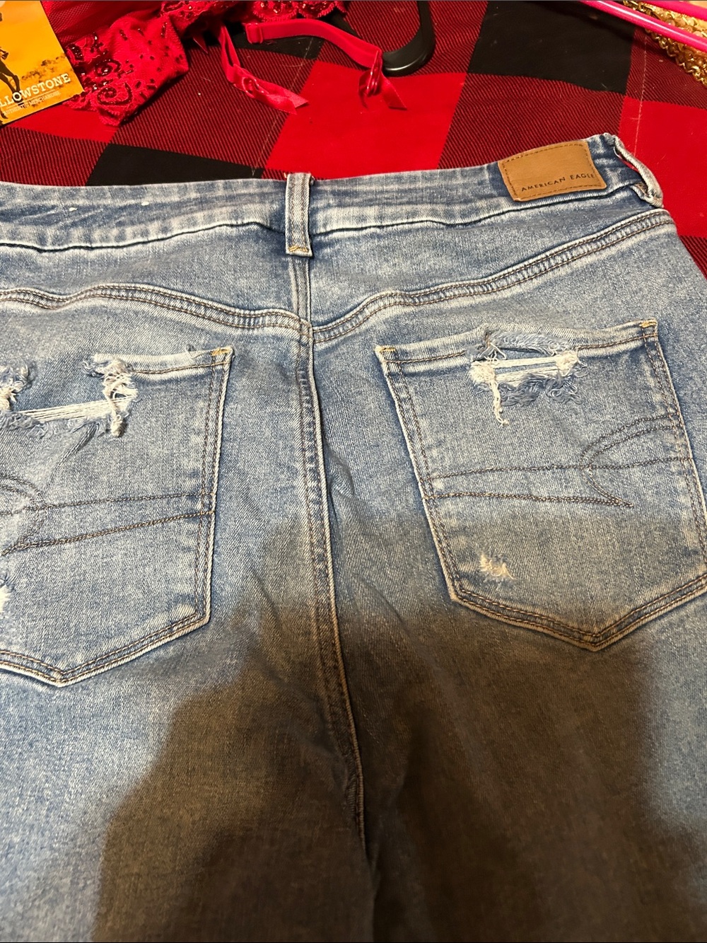 American Eagle Outfitters Men’s Distressed Light Blue Skinny Jeans - Picture 4 of 5